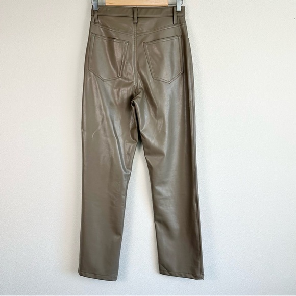 Abercrombie & Fitch The 90s Straight Ultra High Rise Vegan Leather Pants Size 27 - Picture 4 of 6